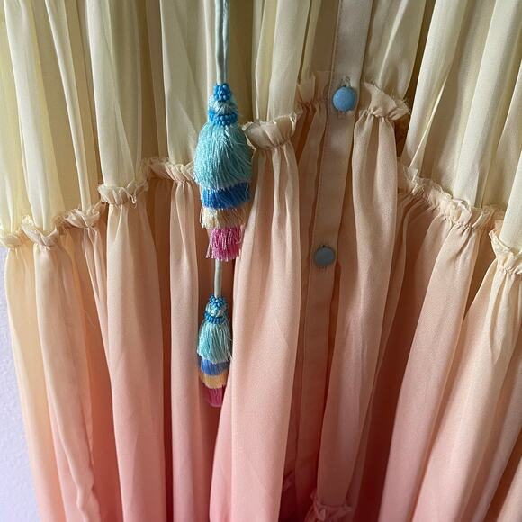 Rococo Sand Ciel Dress Rainbow Gradient Stripe High Low Size S NWT - Picture 10 of 12